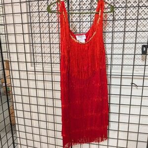New Women's Red Flapper Dress